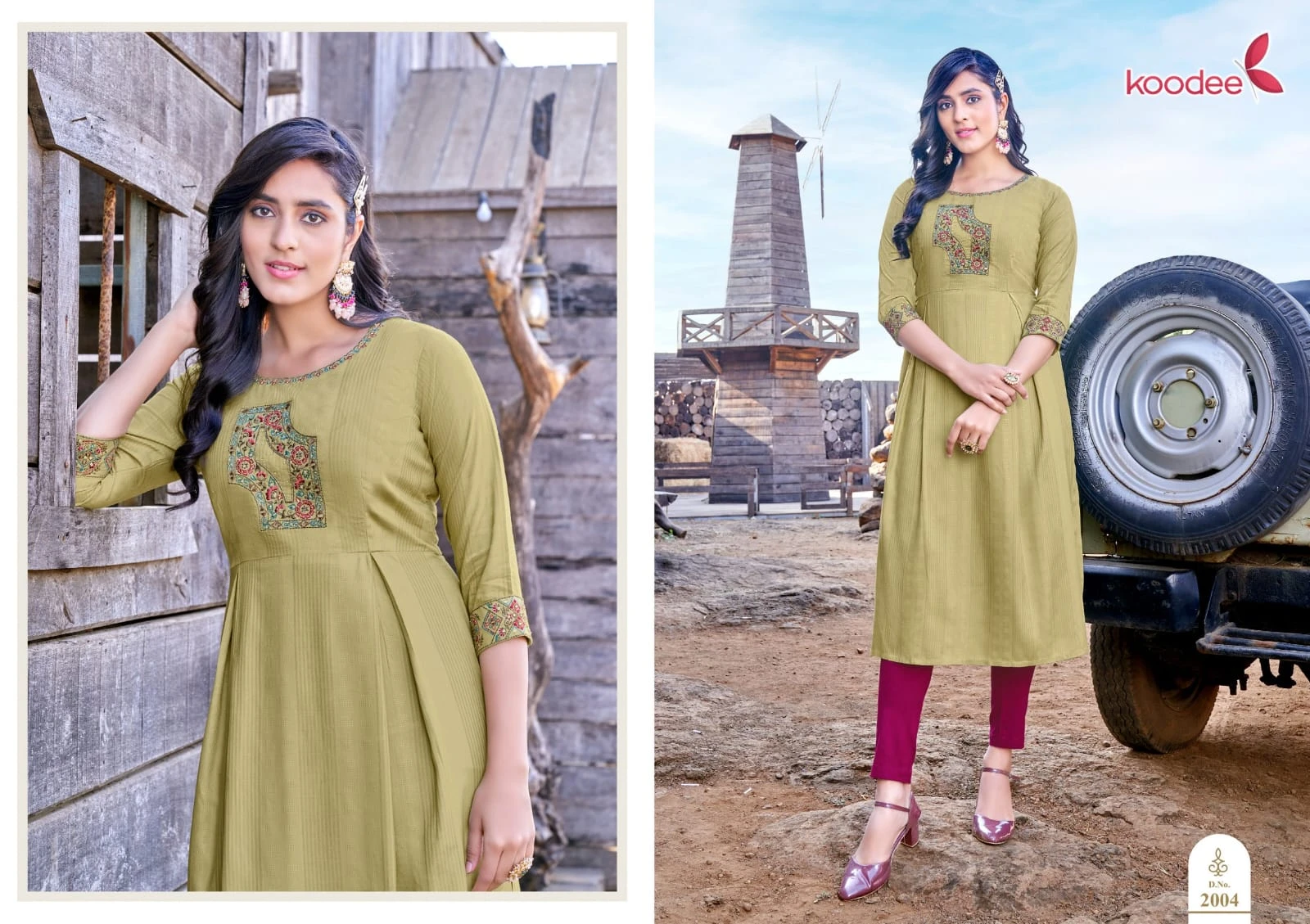 Koodee Morni Vol 2 Heavy Rayon Wholesale Fancy Kurtis Catalog — Wholesale Kurtis, MPA wholesale from Surat - Gallery Image 2